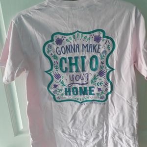 Chi Omega short sleeve tee new member retreat